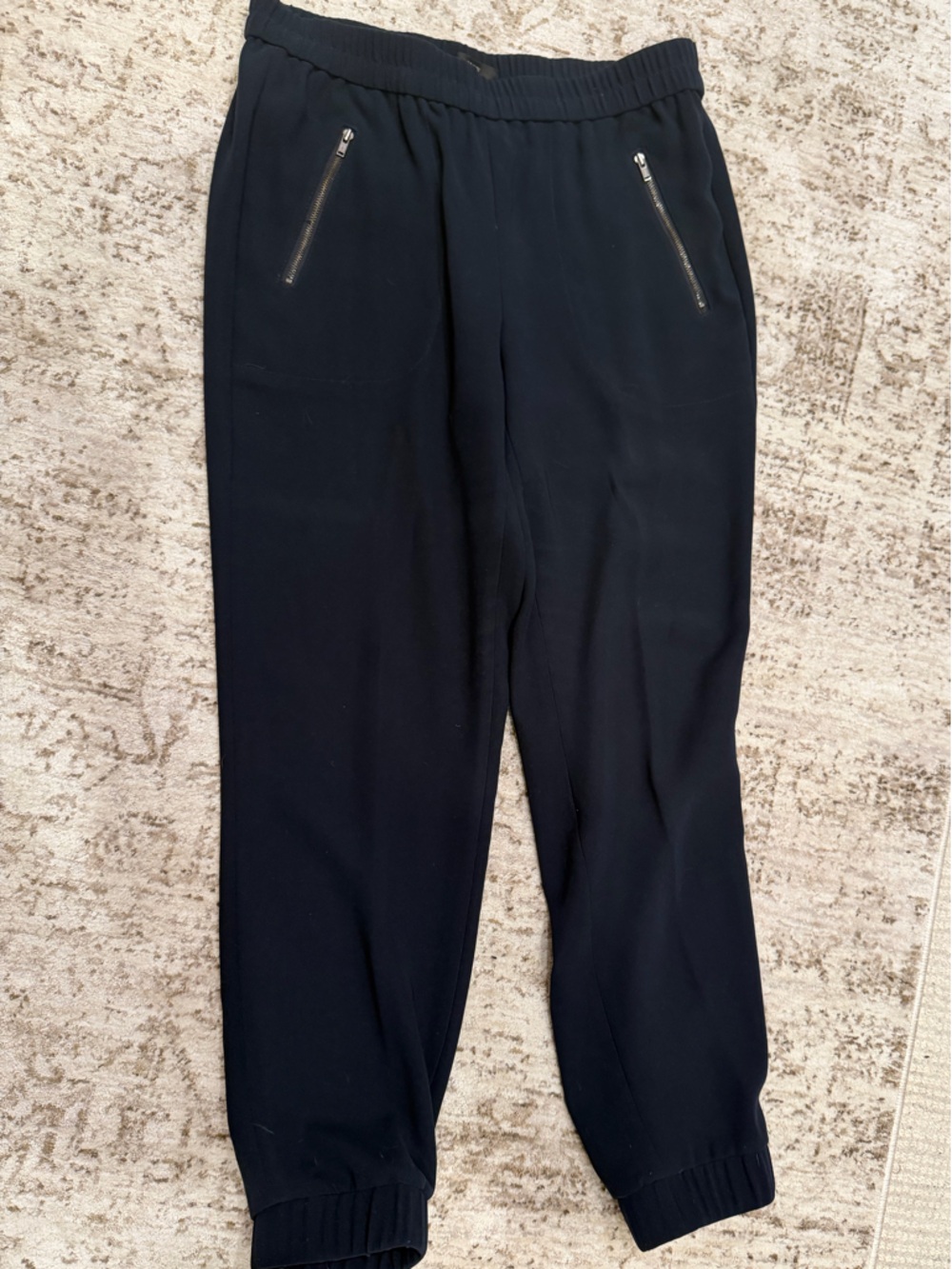 J. Crew Navy Elastic Waist Zip-Pocket Joggers